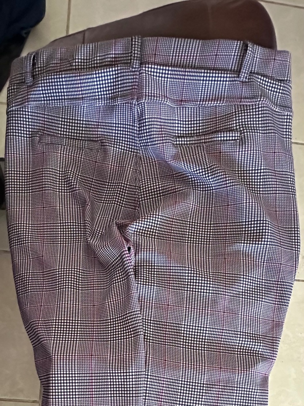 R. Sofia Check Spandex Pull on Dress Pants
